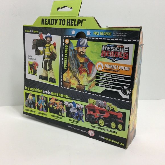 Rescue Heroes Forrest Fuego 6" Action Figure Accessories Fisher Price Youtube - Picture 7 of 12